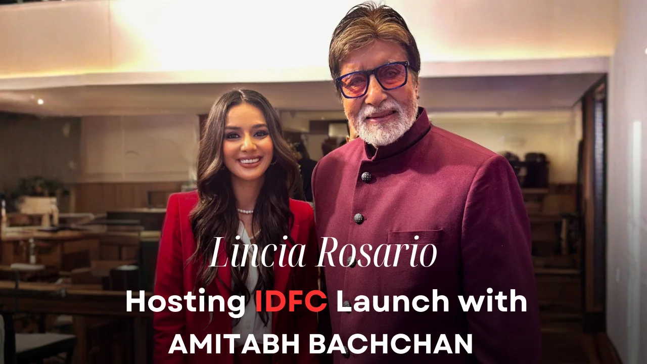 Lincia Rosario hosting Lincia Rosario × Amitabh Bachchan | IDFC First Bank Product Launch
